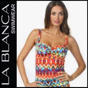 La Blanca Serengeti Ruched Tankini Top